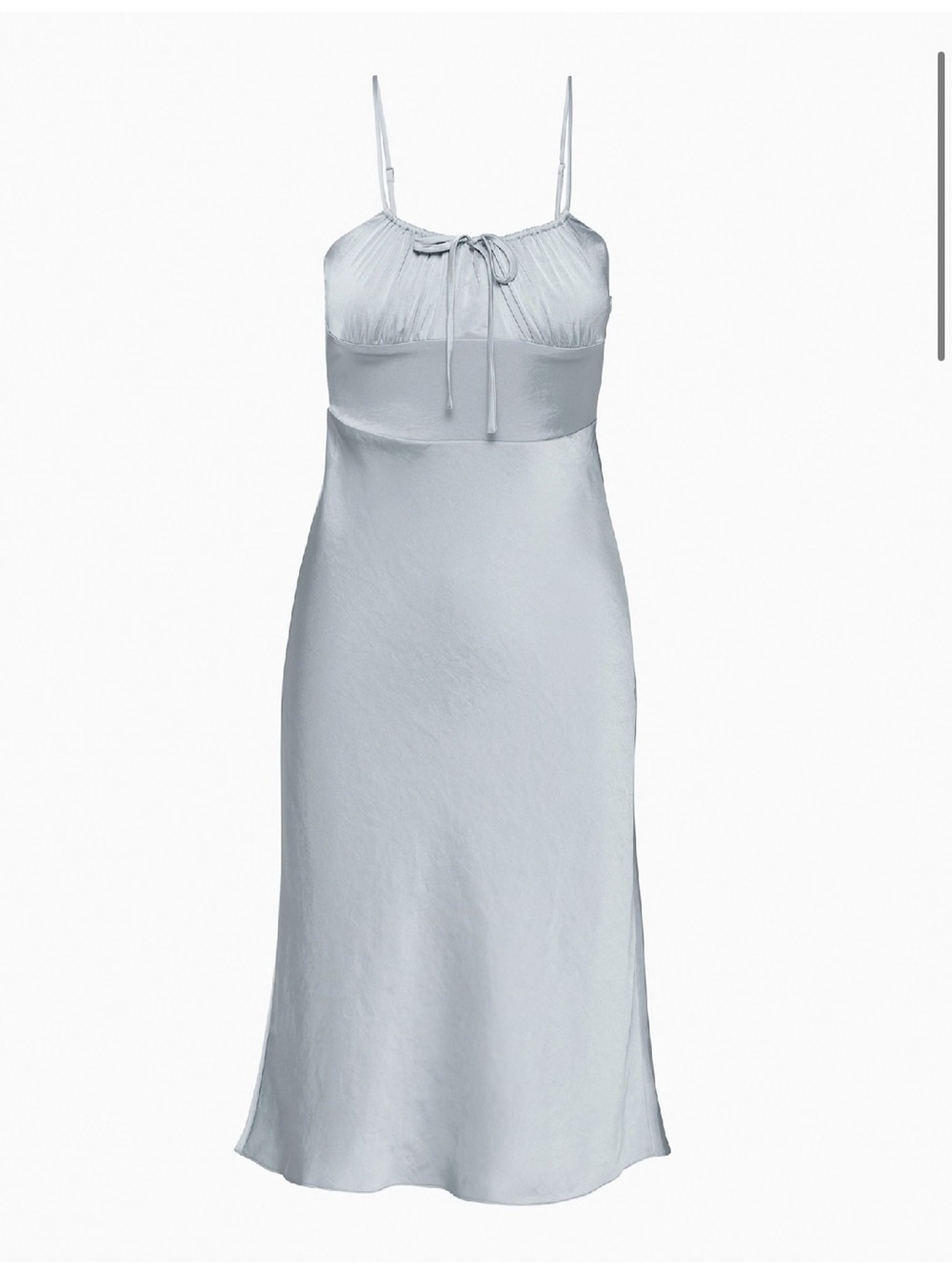 Aritzia Wilfred Bellow Satin Midi Dress Size 4 Ardoise Blue Gray